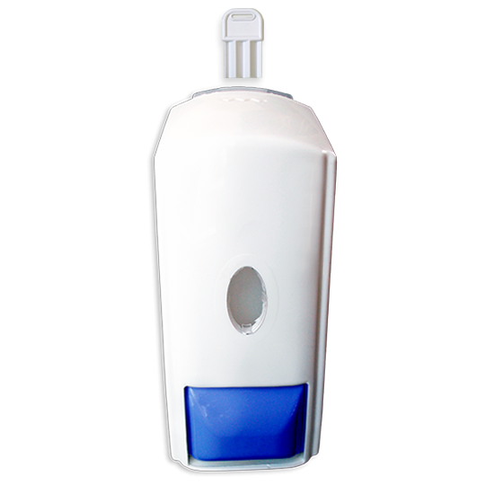 DISPENSER jabon liquido blanco tecla azul