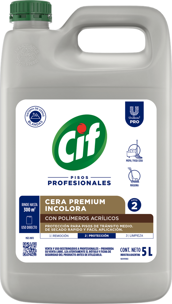 ​​​CIF Cera Premium incolora para pisos 5L