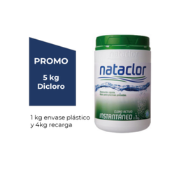 PROMO Cloro polvo 5kg Nataclor 1Frasco + 4 bolsas