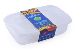 [3341] TUPPER SET 3 Hermetico rectangular