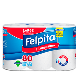 Papel Higienico pck 6x80m FELPITA