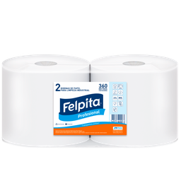 Bobina papel 2x360m doble hoja FELPITA