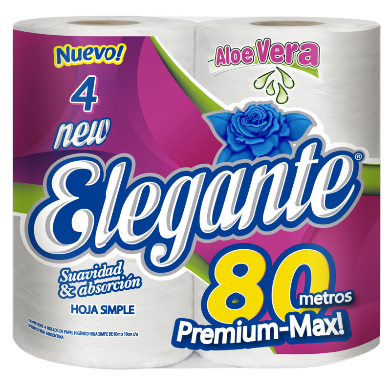 PAPEL HIGIENICO ELEGANTE MAX 4x80m (914)
