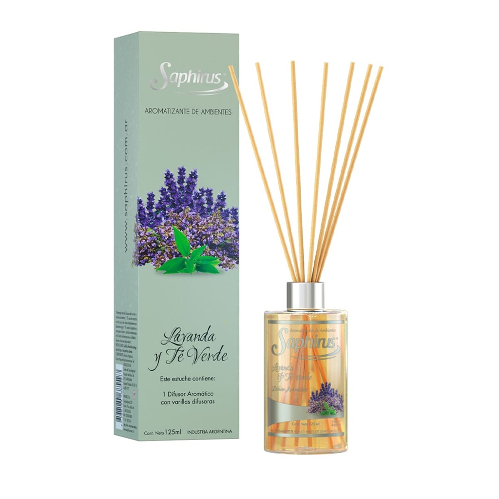DIFUSOR AROMATICO SAPHIRUS LAVANDA Y TE VERDE