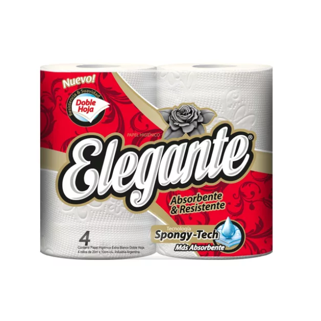 ​Papel Higienico Doble Hoja ELEGANTE 4x20m (910)