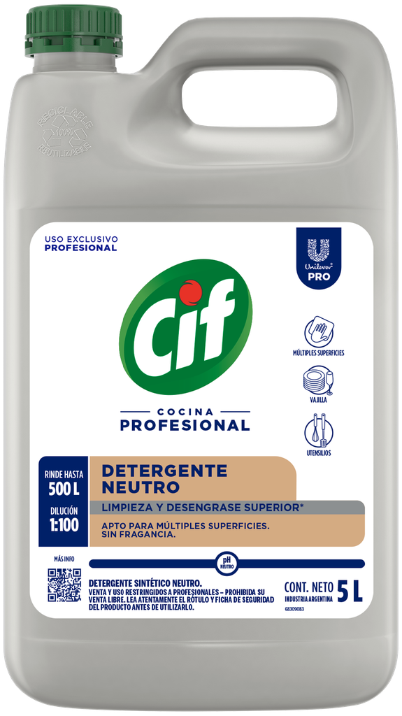 CIF Detergente Active gel neutro 5L